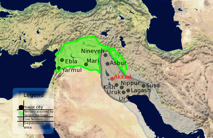 Cultures - Akkadian Empire Territories Map