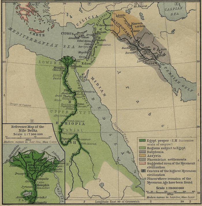 Assyria - Egypt and Mesopotamia Map (1450 BC)