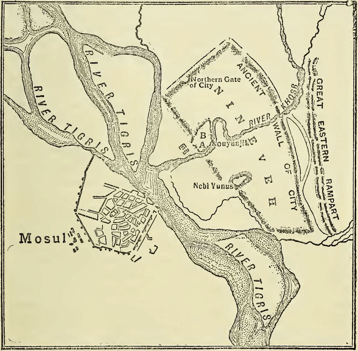 Nineveh - Nineveh Map - Holy Land in Geography and in History (1899)